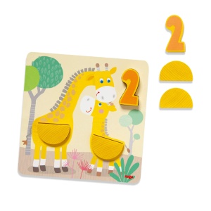 Joc de asociere HABA 306708 - Animale salbatice, 5 tablouri, din lemn colorat - Img 4