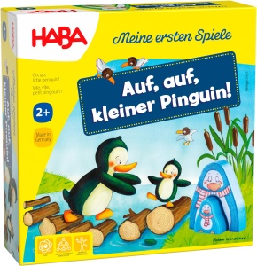 Joc de societate HABA Pinguinul vesel 2-4 jucatori, figurine din lemn, 5-10 minute