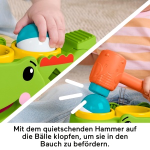 Jucarie Activitate Fisher-Price Sit Tap Rolligator, cu 3 Bile si Ciocanel - Img 4