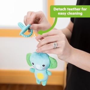 Jucarie de dentitie Bright Starts SootheMate cu elefant din plus si inel din silicon - Img 4