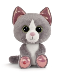 Jucarie de plus NICI GLUBSCHIS Felinja 25cm gri-bej ochi stralucitori