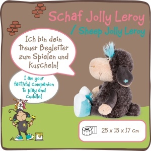 Jucarie de plus NICI Jolly Leroy 25 cm, negru cu albastru, pentru copii - Img 3