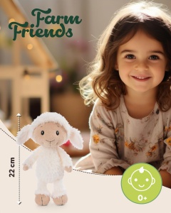 Jucarie de plus NICI Kuscheltier Schaf Sheepmila 22cm, alb, moale, ideal pentru copii si adulti - Img 2
