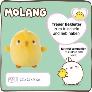 Jucarie de plus NICI Molang Piu Piu 12 cm, Galben, Super moale, Ideal pentru cadou - Img 3