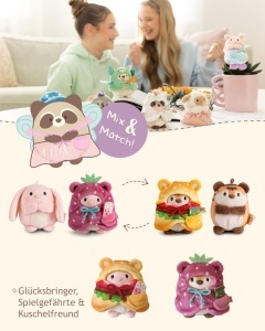 Jucarie de Plus NICI Set Kuscheltier Schaf Wools 8cm cu Costum de Unicorn, Alb - Img 6