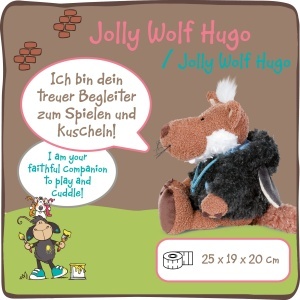 Jucarie de plus NICI Wolf Jolly Hugo 25 cm, moale, din materiale reciclate - Img 3