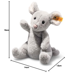 Jucarie de plus Steiff Cheesy Maus 19cm, gri deschis, prieten de neuitat - Img 6