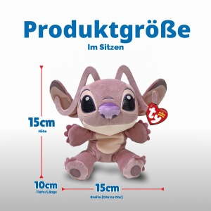Jucarie de plus TY Angel Beanie Babies 15cm din Lilo Stitch, moale si colectibila - Img 5