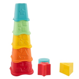 Jucarie de Sortare Chicco 2 in 1 cu 5 Becheri si 5 Forme Colorate