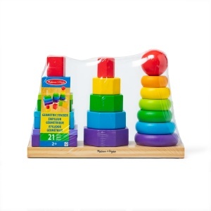 Jucarie din lemn Melissa Doug - Set 25 piese, forme geometrice, pentru copii 2 - Img 3