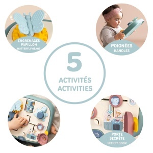 Jucarie educativa Smoby Little Activity Board 5-in-1 pentru copii, 23,5x25 cm - Img 3