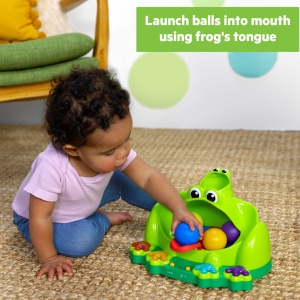 Jucarie interactiva Bright Starts Poppin Ball Frog lumini si sunete pentru copii 6 luni - Img 3