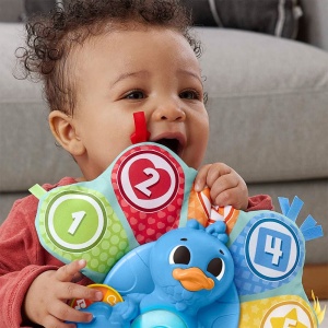 Jucarie Interactiva Fisher-Price Linkimals Pfau cu Lumini si Sunete, 9 Luni - Img 3