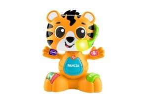 Jucarie interactiva pentru bebelusi Fisher-Price Tiger Justin, cu muzica si lumini, 9 luni