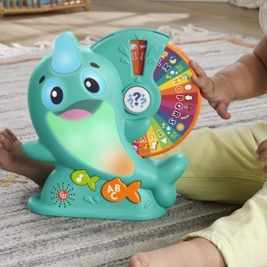Jucarie muzicala Fisher-Price Linkimals Narval cu lumini interactive - Img 4