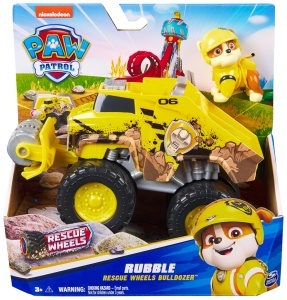 Jucarie PAW Patrol Rescue Wheels Rubble Monstertruck Galben cu Figurina Detasabila - Img 2
