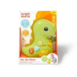 Jucarie pentru bebelusi Bright Starts Go, Go Dino, Multicolor, cu muzica si lumini - Img 9