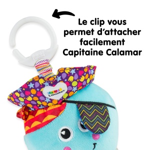 Jucarie pentru bebelusi Lamaze Captain Calamari cu clip de prindere pentru dezvoltare senzoriala 0 luni - Img 7