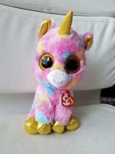 Jucarie plus TY 37041 Fantasia Beanie Boos Unicorn cu ochi stralucitori multicolor 24 cm - Img 2