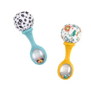 Jucarie Rassel Fisher-Price pentru bebelusi, set 2 bucati, culori vibrante - Img 3