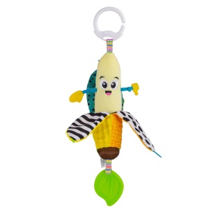 Jucarie senzoriala pentru bebelusi Lamaze Bea the Banana 0-24 luni galben cu sunete si texturi multiple