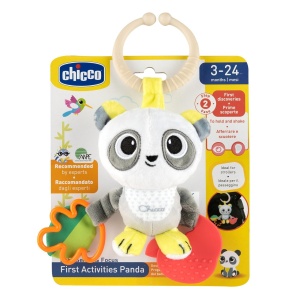 Jucarie zornaitoare Chicco Panda cu inel gingival si prindere universala 3-24 luni - Img 4