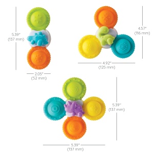 Jucarii de baie Infantino Pop-Spinner din silicon, 3 bucati, multicolore - Img 6