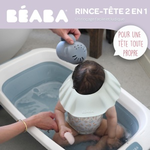 Kanne pentru spalat parul bebelusului Beaba, 2 in 1, cu maner ergonomic, silicon - Img 2