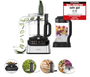 Kenwood MultiPro OneTouch FDM73.480SS - Robot de bucatarie si blender compact 2 in 1, 6 accesorii, 6 programe automate, functie de viteza variabila si puls, cantar integrat, 1000 W, argintiu