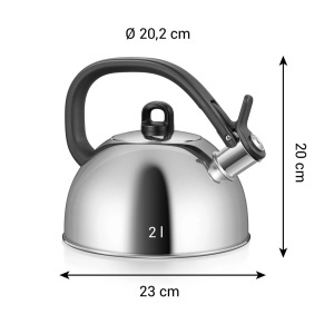 Kettle din inox Tescoma GrandCHEF, 2L, pentru toate tipurile de plite - Img 4