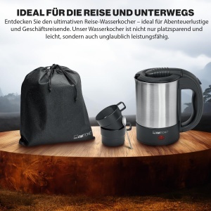Kettle electric Clatronic WKR 3624, 0.5L, 1000W, inox, cu 2 cani - Img 8