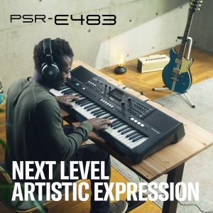 Keyboard YAMAHA PSR-E483 cu 61 de taste, 860 de sunete, negru - Img 5