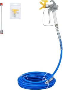 Kit Accesorii Pompa Vopsit Airless VEVOR, Furtun Inaltă Presiune 15m (3600 PSI), Pistol de Vopsit, Extensie 20cm, Duză 517 și Protecție Duză, Conexiune 1/4"
