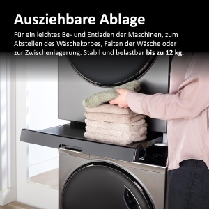 Kit de conectare Haier pentru spalator si uscator, negru, cu suport extensibil - Img 4
