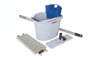 Kit de curatenie Vileda Professional UltraSpeed Mini 10L, mopa din microfibra, telescop 80-140cm