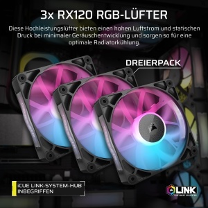 Kit de racire CORSAIR iCUE LINK XH505i RX 360 RGB, 360mm, Negru - Img 5