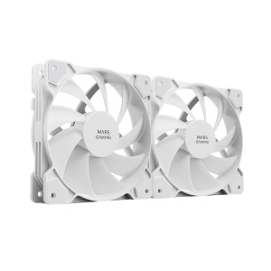 Kit de racire cu ventilatoare Mars Gaming MF-PWMX2, 2 ventilatoare de 120mm, alb