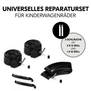 Kit reparatie carucior Hauck Pushchair Repair Kit 3WS Rapid 3 Air 2x 12 inch 1x 10 inch Negru - Img 3