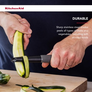 KitchenAid Soft Grip Sparschaler - Decojitor ergonomic din inox gri carbune - Img 5