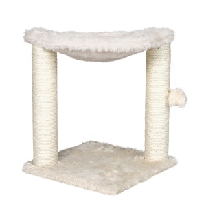 Kratzbaum pentru pisici TRIXIE, 50 cm, culoare crem, cu loc de odihna si jucarie