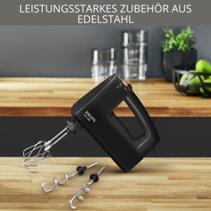 Krups F60858 3 MIX 7000 Mixer de mana Editia 60 de ani | 500W | maner ergonomic | Cablu de 1,65 m | Controlere de viteza, teluri si carlige pentru aluat | pana la 1 kg aluat de paine | Negru/Cupru - Img 2