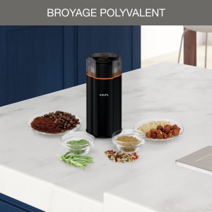 Krups GX3328 Rasnita electrica de cafea si condimente Silent Vortex | Rasnita 3 in 1 pentru boabe de cafea, condimente, ierburi | super silentios | Se poate folosi in masina de spalat vase | Bol de macinat detasabil + capac | Negru - Img 6