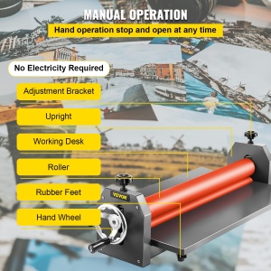 Laminator manual VEVOR 1000 mm Kaltlaminator cu structura metalica si role din cauciuc - Img 6