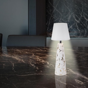 Lampa de birou Beper MARBLE, design marmorat cu detalii aurii, 3 lumini, acumulator 36h - Img 7