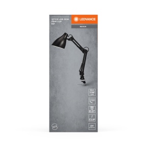 Lampa de birou LEDVANCE Office Line E27 Neagra, cu clip si 1.5m cablu - Img 5