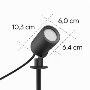 Lampa de gradina Hama, LED cu suport de pamant, IP65, neagra, dimabila - Img 9
