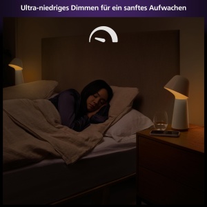 Lampa de masa inteligenta Philips Hue Twilight pentru somn si trezire, lumina alba si colorata, compatibila Bluetooth, control vocal cu Alexa, Apple Home si Google Assistant, alb - Img 6
