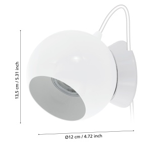 Lampa de masa LED EGLO Petto 1, magnetica, alba, cu bec GU10 inclus, lumina calda - Img 4