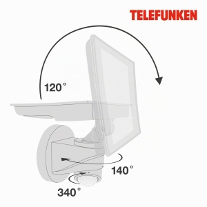 Lampa de perete LED TELEFUNKEN cu senzor de miscare, 20W, 2000 Lm, neagra - Img 5