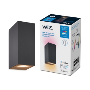 Lampa de perete WiZ Up&Down Tunable White & Color, reglabila, 16 milioane de culori, control inteligent prin aplicatie/voce prin WLAN, negru